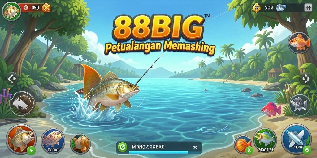 Gameplay Fishing 88BIG yang menampilkan aksi menangkap ikan.