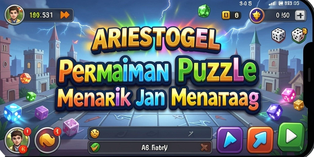 Tangkapan layar ARIESTOGEL menampilkan gameplay Puzzle yang menantang.
