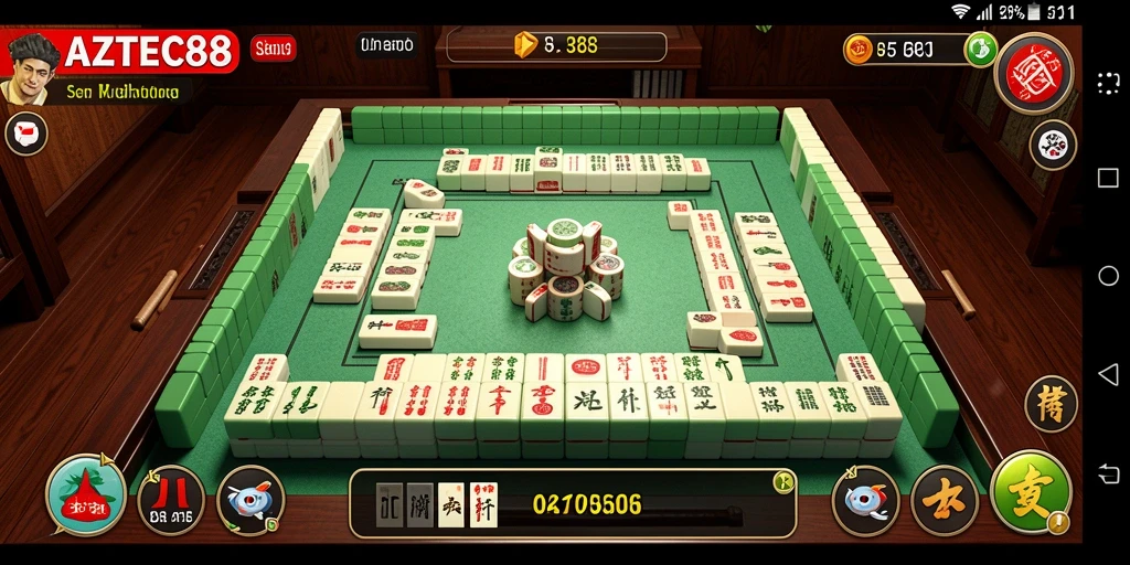 Tampilan gameplay AZTEC88 yang menawan saat memainkan Mahjong.
