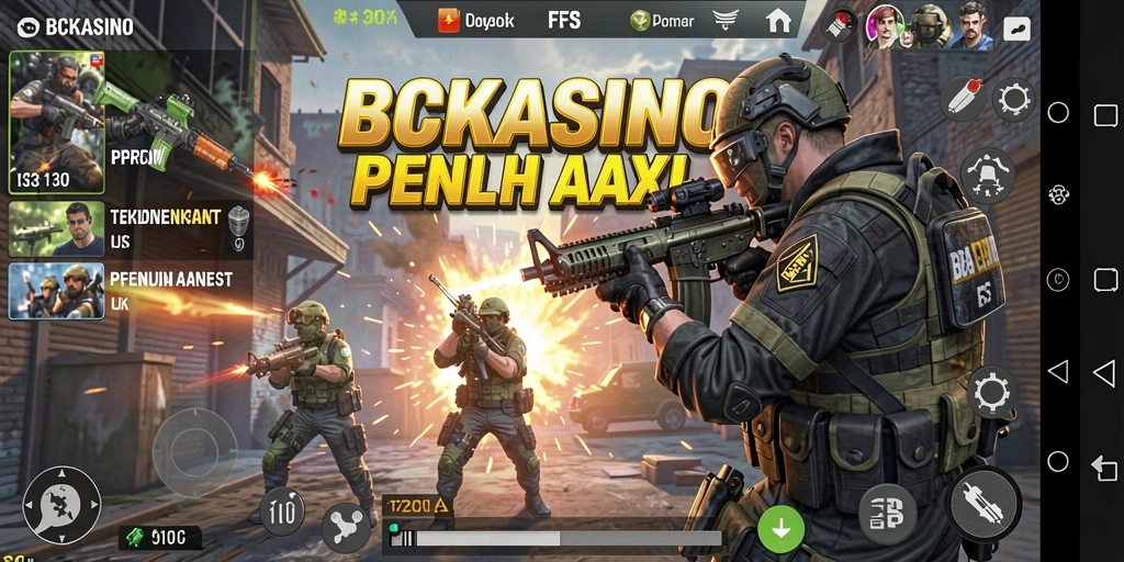 Tampilan screenshot gameplay <strong>BCKASINO</strong> yang menampilkan aksi tembak-menembak yang intens.