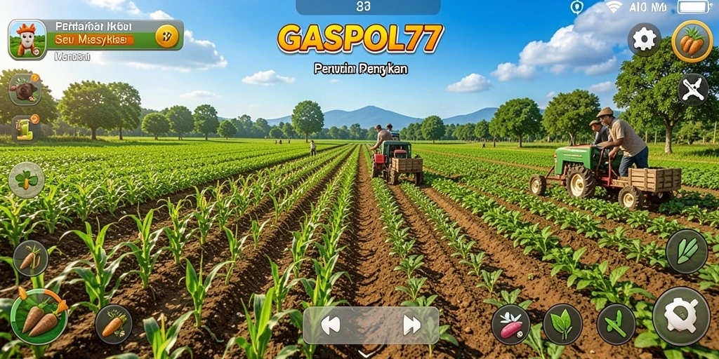 Tangkapan layar GASPOL77 menampilkan aktivitas bertani yang seru dan interaktif.