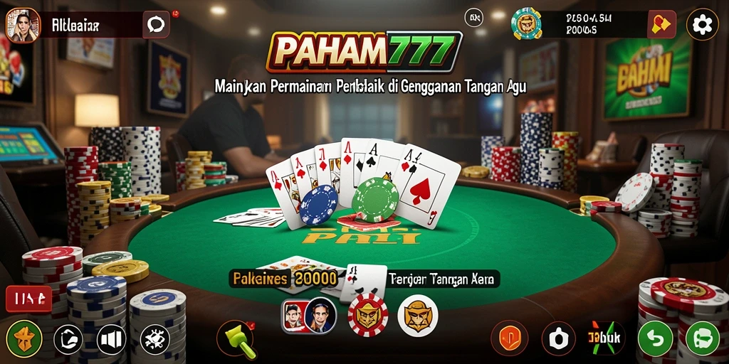 Tampilan gameplay seru dari PAHAM777 dalam permainan poker.