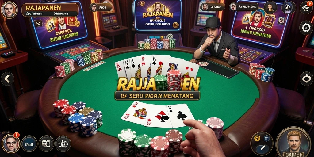 Tampilan gameplay poker yang menarik di RAJAPANEN.